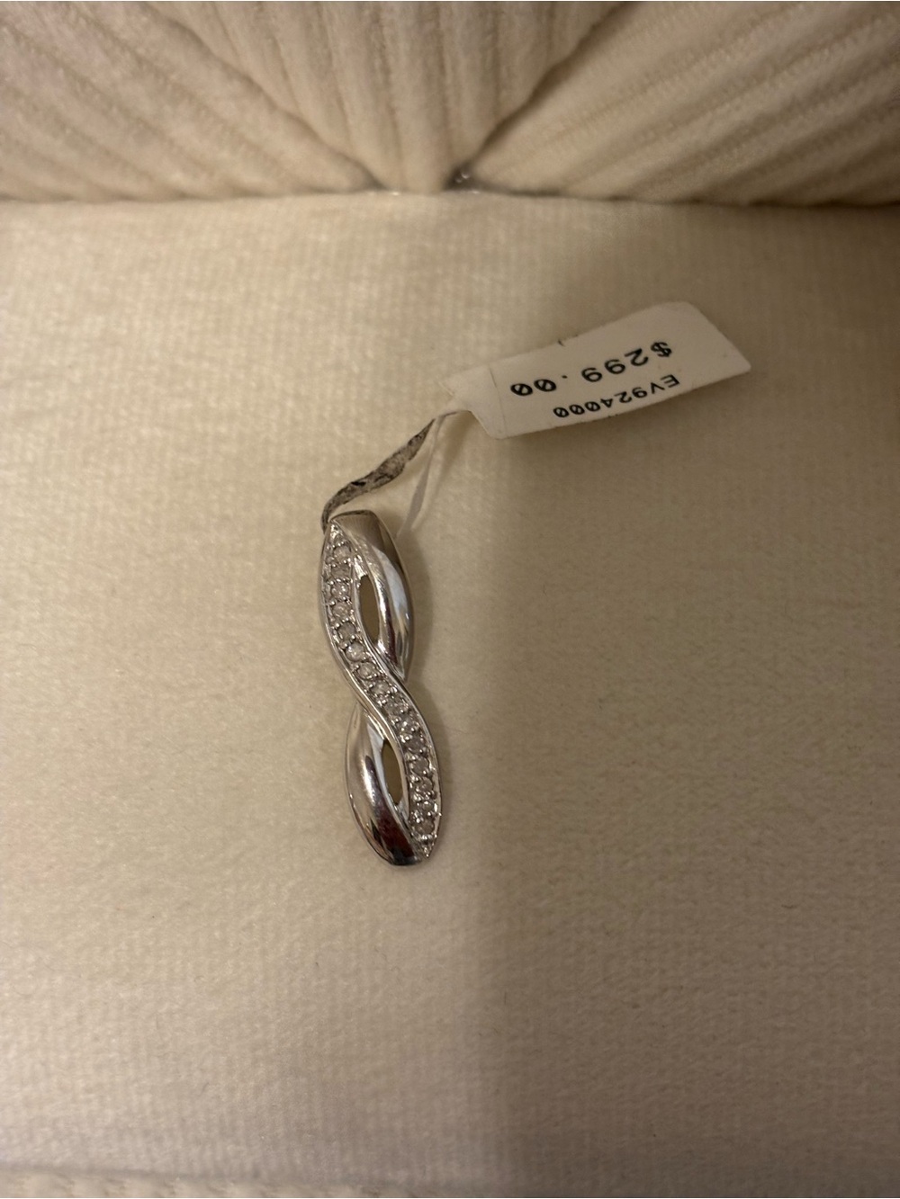 Silver Infinity Pendant with .24 carat diamond Stones - Women Jewelry